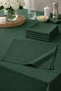 Checkered Satin Tablecloth with Napkins Green 100% Cotton 140X140 cm - 40X40 cm Napkins (4 Pieces) - 2