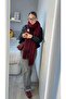 Women's Burgundy Soft Textured Scarf Shawl Shl1000 - 3