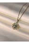 Pearlescent Compass Gold Steel Necklace Non-Tarnish Stainless Steel Thin Chain Exquisite Trendy Gift North Star - 3