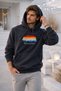 Men's Navy Blue Cotton Kangaroo Pocket Hooded Sweatshirt - 5