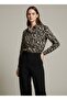 Women's Leopard Print Classic Collar Long Sleeve Shirt