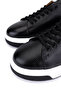 Men's Genuine Leather Black Sneakers & Sports Shoes - 3