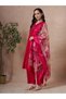 Rani Pink A-Line Kurta Set for Women with Palazzo and Organza Dupatta–Ethnic Indian Dress for Ladies - 2