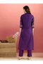 Purple Muslin Silk Sequin Embroidered A-Line Co-ord Set for Women–Indian Festive Party Co-ord Outfit - 4
