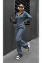Women's Anthracite Sporty Stylish Zippered Three Thread Non-Sharded Fabric Top and Bottom Tracksuit Set 0057 - 2