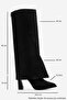 Aja Black Suede Women's Thick Heeled Boots That Can Be Used as Boots - 3
