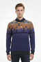 Men's Crew Neck Geometric Pattern Sweater