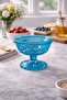 2-Piece Footed Turquoise Eye Patterned Glass Dessert Bowl - Ice Cream, Magnolia Presentation Glass - 4