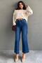 Blue Straight Cut Wide Leg Women's Flared Jean Mg2630 - 6