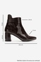 Gael Brown Wrinkled Patent Leather Genuine Leather Women's Thick Heeled Boots - 3