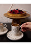 Starfall Real Gold Gilded Star Patterned 4 Piece 2 Person Porcelain Coffee Cup Set 100 ml - 2