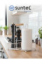 White Metal Wooden Handle Countertop Paper Towel Holder and Spice Rack Stand
