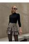 Bird Eye Fır Fır Mini Skirt with Tie Detail - 6