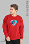 Unisex Long Sleeve Stitch and Angel Printed Crew Neck Hoodless Fleece-Lined Oversized Sweatshirt - 2