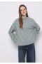 Relax Fit Round Neck Plain Women's Green T-Shirt