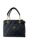 Women's Black Quilted Leather Shoulder Bag – Clutch Bag, Handbag, Chain Detail ROSE - 5