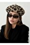 Leopard patterned feathered painter's hat