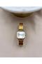 Square Simple Stylish Steel Case Steel Band Women's Watch - 4