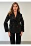 Modern Fit Black Double-Breasted Jacket with Straight-Leg Trousers Office Style Suit - 2