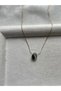 Drop Prehnite Stone Steel Necklace Handmade