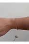 Stainless Steel Gold Mini Dorica Stone Shiny Bell Detail Non-Tarnishing Bracelet - 5