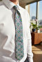 100% Silk Italian Tie – 10 cm Classic Wide Cut, Navy Blue Special Pattern - 2
