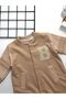 Baby Boy Long Sleeve College Romper Camel Beige - 2