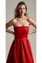 Women's atlas fabric strapless flared long height wedding engagement invitation dress - 5