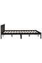 810096 Bed Frame without Mattress Black Solid Wood 160x200 cm - 4