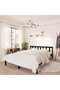 810096 Bed Frame without Mattress Black Solid Wood 160x200 cm