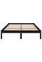 810031 Bed Frame without Mattress Black Solid Wood 160x200 cm - 2