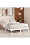 Bed Frame without Mattress White Solid Wood Super King Size