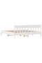 Bed Frame without Mattress White 200x200 cm Solid Wood Pine - 5