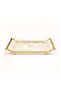 Rectangular Acrylic Serving Tray with Gold Edges