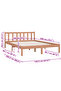 810085 Bed Frame without Mattress Honey Brown Solid Wood 140x200 cm - 3