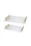 Rectangular Acrylic Serving Tray Set with Golden Handles 40*27 cm + 30*45 cm - 2
