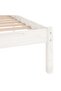 Bed Frame without Mattress White Solid Wood King Size - 5