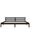 Bed Frame without Mattress Solid Wood Pine 200x200cm Black - 2