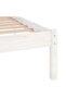 810018 Bed Frame without Mattress White Solid Wood 140x200 cm - 5