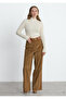 Brown Corded Fabric Velvet Viola Trousers - 4