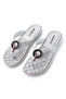 Embellished Detail Flat Sandals Silver - 2