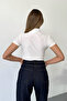 Women's Mock Neck Ruched Detail Blouse White - 25Y 2417 - 5