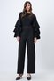Black Wide Leg High Waist Pleated Palazzo Trousers Alc-X14713 - 3