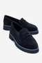 Vionel Dark Navy Blue Suede Genuine Leather Women's Loafer Shoes