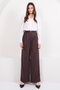 Brown Wide Leg High Waist Pleated Palazzo Trousers Alc-X14713 - 2