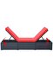 Sun Lounger with Cushion Poly Rattan Black - 5