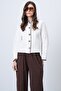 Ecru Hakim Collar Shepherd Stitched Cardigan Alc-X14726