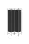 4-Panel Room Divider Black 160x220 cm Fabric - 2