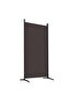 5-Panel Room Divider Brown 433x180 cm Fabric - 5