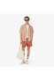 Men's Relaxed Fit Short Sleeve Monogram Beige Shirt - 5